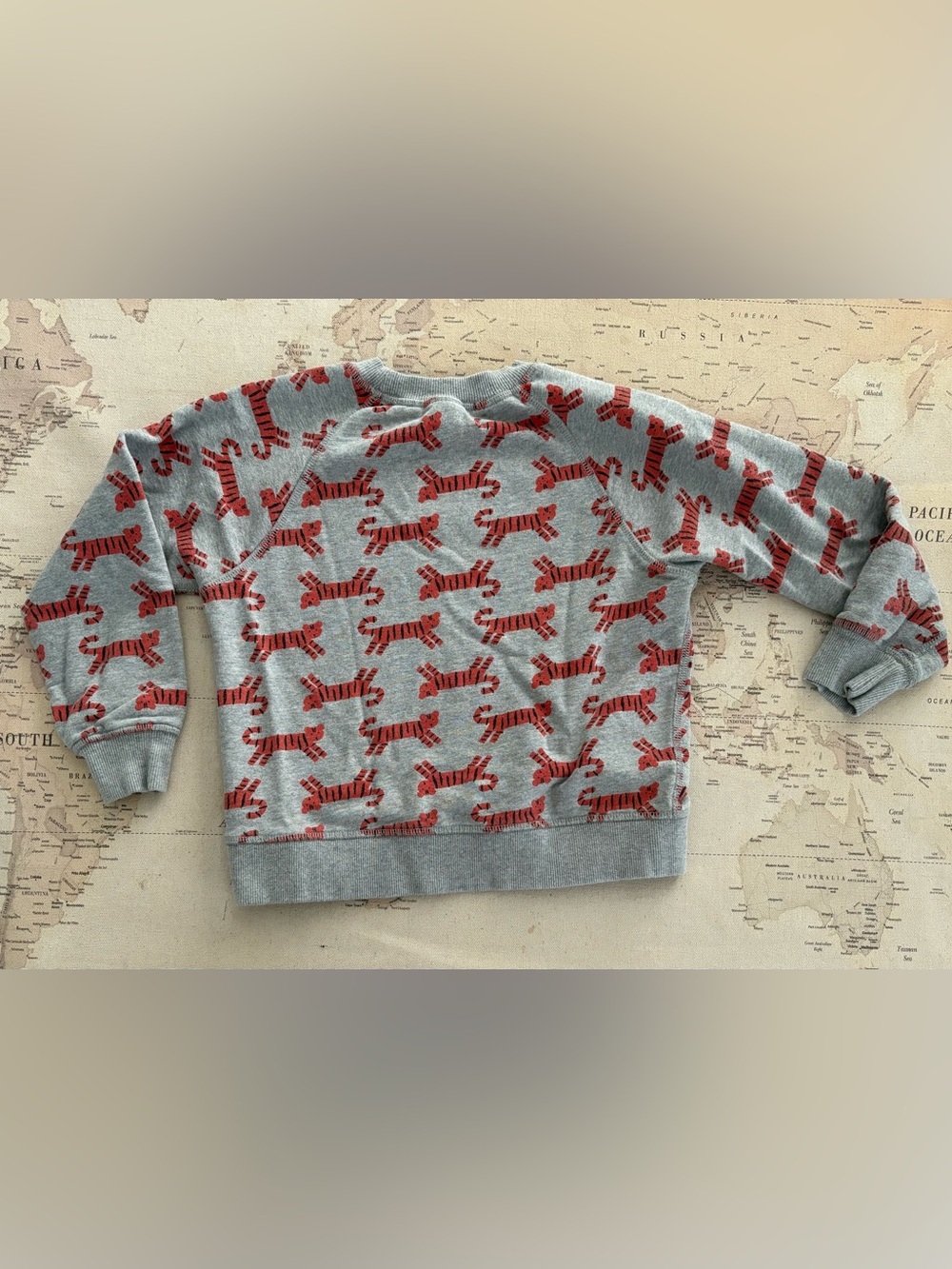 Hanna Andersson Tiger Pullover Sweatshirt Size 6/7 - Picture 3 of 4